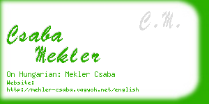 csaba mekler business card